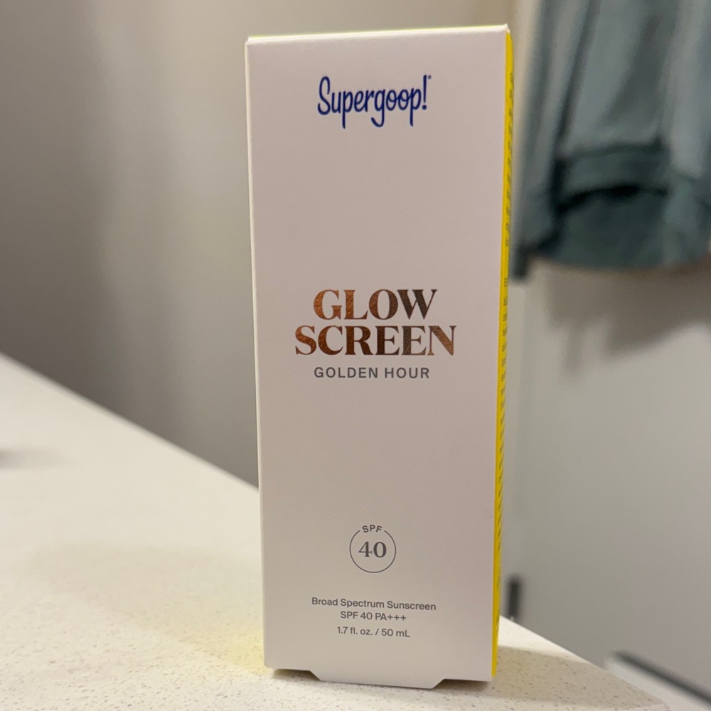 Supergoop! Glow Screen Golden Hour — White & Gold Box